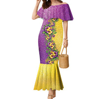 Hawaii Mardi Gras Mermaid Dress Plumeria Lei Beads Glitter Style LT05 Women Colorful - Polynesian Pride