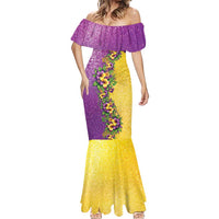 Hawaii Mardi Gras Mermaid Dress Plumeria Lei Beads Glitter Style LT05 - Polynesian Pride