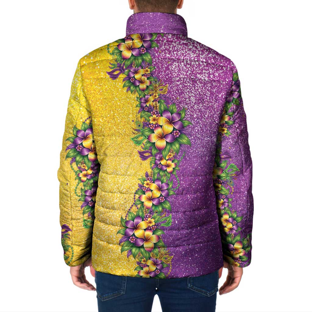 Hawaii Mardi Gras Padded Jacket Plumeria Lei Beads Glitter Style LT05 - Polynesian Pride