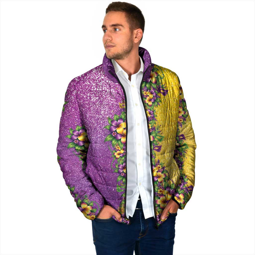 Hawaii Mardi Gras Padded Jacket Plumeria Lei Beads Glitter Style LT05 - Polynesian Pride