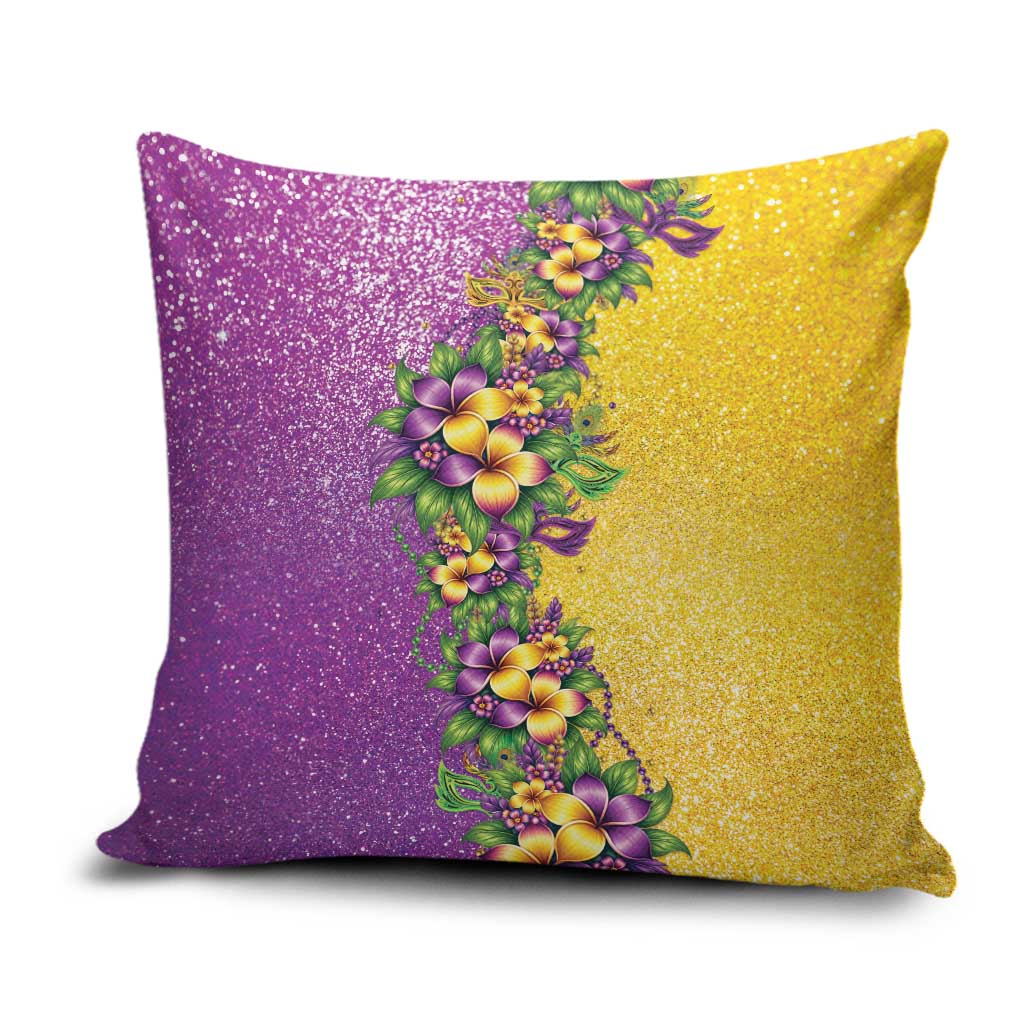 Hawaii Mardi Gras Pillow Cover Plumeria Lei Beads Glitter Style LT05 Colorful - Polynesian Pride
