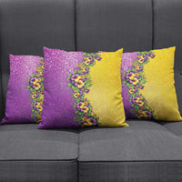 Hawaii Mardi Gras Pillow Cover Plumeria Lei Beads Glitter Style LT05 - Polynesian Pride