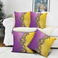 Hawaii Mardi Gras Pillow Cover Plumeria Lei Beads Glitter Style LT05 - Polynesian Pride