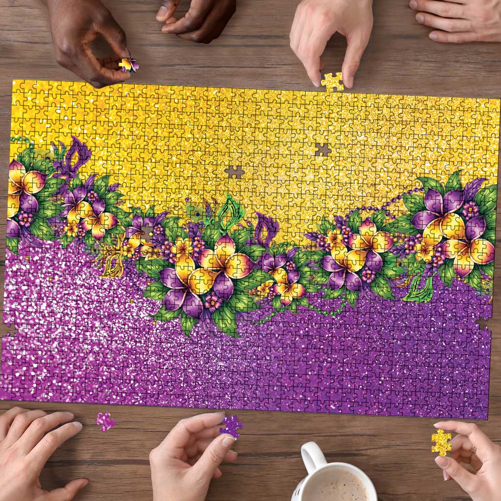 Hawaii Mardi Gras Puzzle Plumeria Lei Beads Glitter Style LT05 - Polynesian Pride