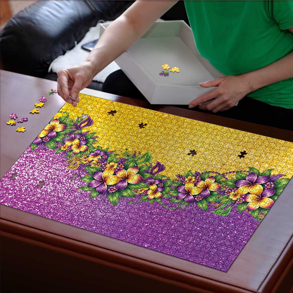 Hawaii Mardi Gras Puzzle Plumeria Lei Beads Glitter Style LT05 - Polynesian Pride