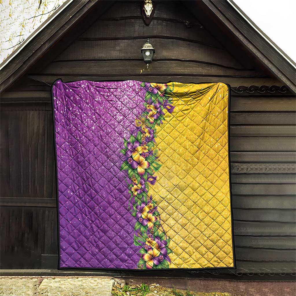 Hawaii Mardi Gras Quilt Plumeria Lei Beads Glitter Style LT05 - Polynesian Pride