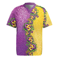 Hawaii Mardi Gras Rugby Jersey Plumeria Lei Beads Glitter Style LT05 Colorful - Polynesian Pride