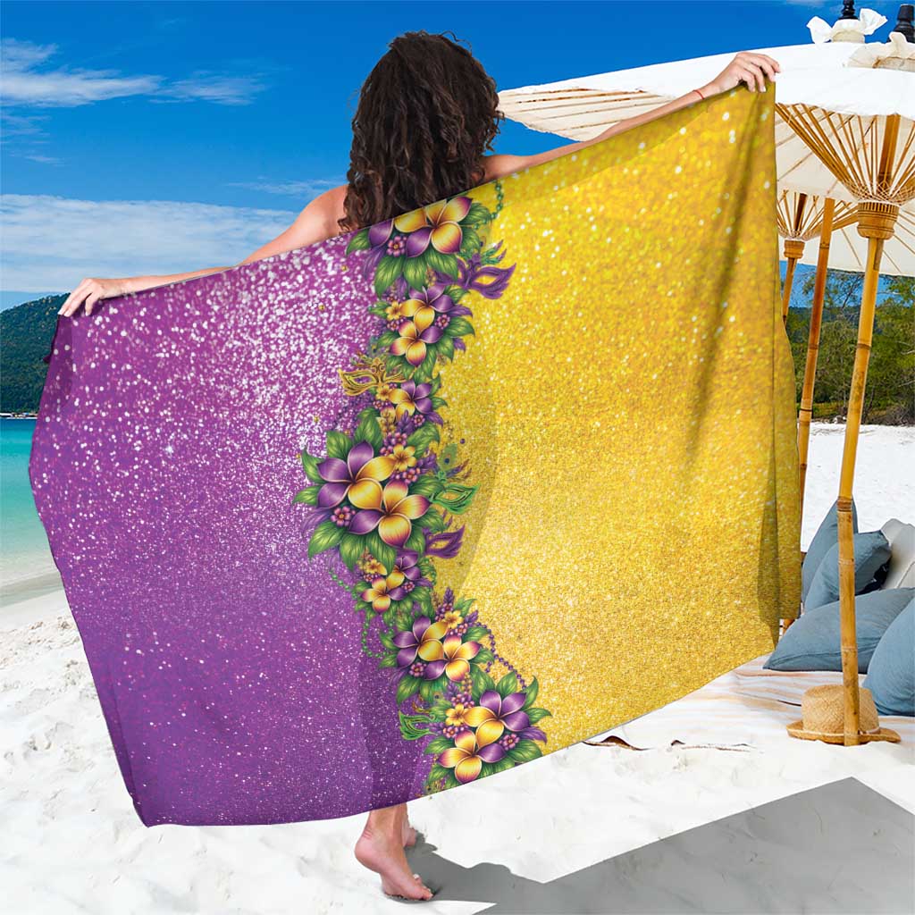 Hawaii Mardi Gras Sarong Plumeria Lei Beads Glitter Style LT05 One Size 44 x 66 inches Colorful - Polynesian Pride