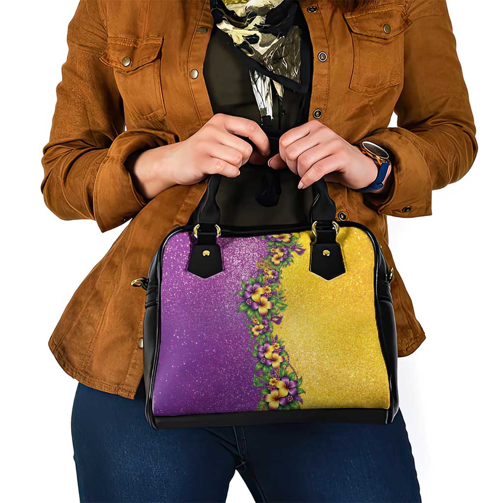 Hawaii Mardi Gras Shoulder Handbag Plumeria Lei Beads Glitter Style LT05 - Polynesian Pride