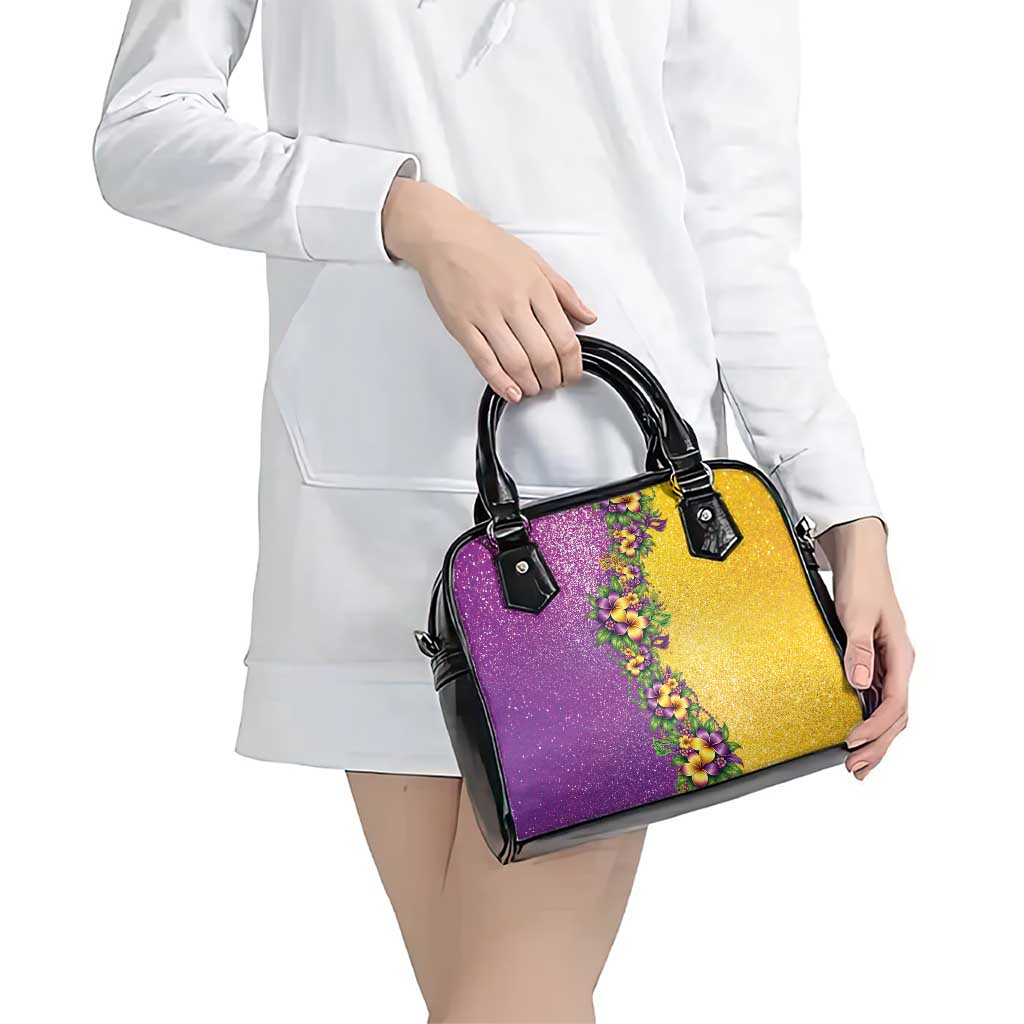 Hawaii Mardi Gras Shoulder Handbag Plumeria Lei Beads Glitter Style LT05 - Polynesian Pride