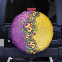 Hawaii Mardi Gras Spare Tire Cover Plumeria Lei Beads Glitter Style LT05 No hole Colorful - Polynesian Pride