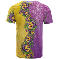 Hawaii Mardi Gras T Shirt Plumeria Lei Beads Glitter Style LT05 - Polynesian Pride