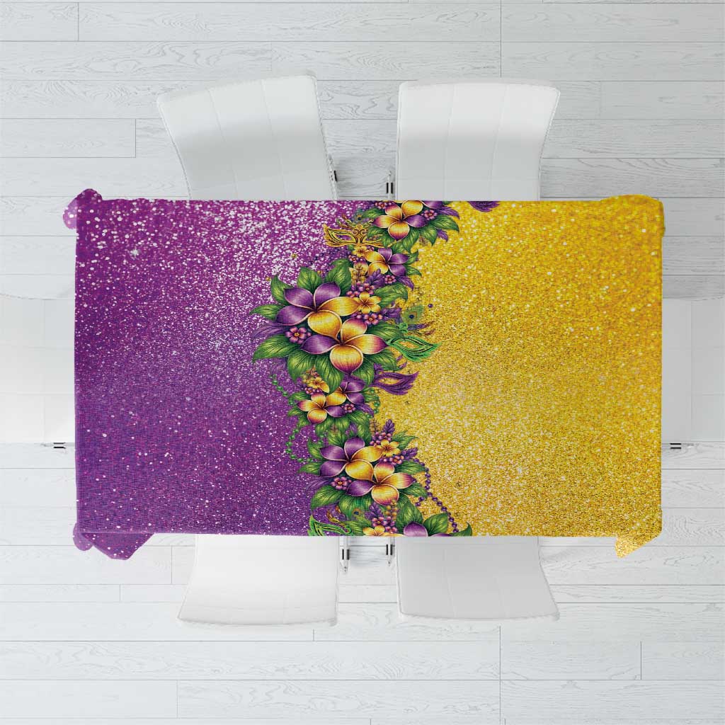 Hawaii Mardi Gras Tablecloth Plumeria Lei Beads Glitter Style LT05 Colorful - Polynesian Pride