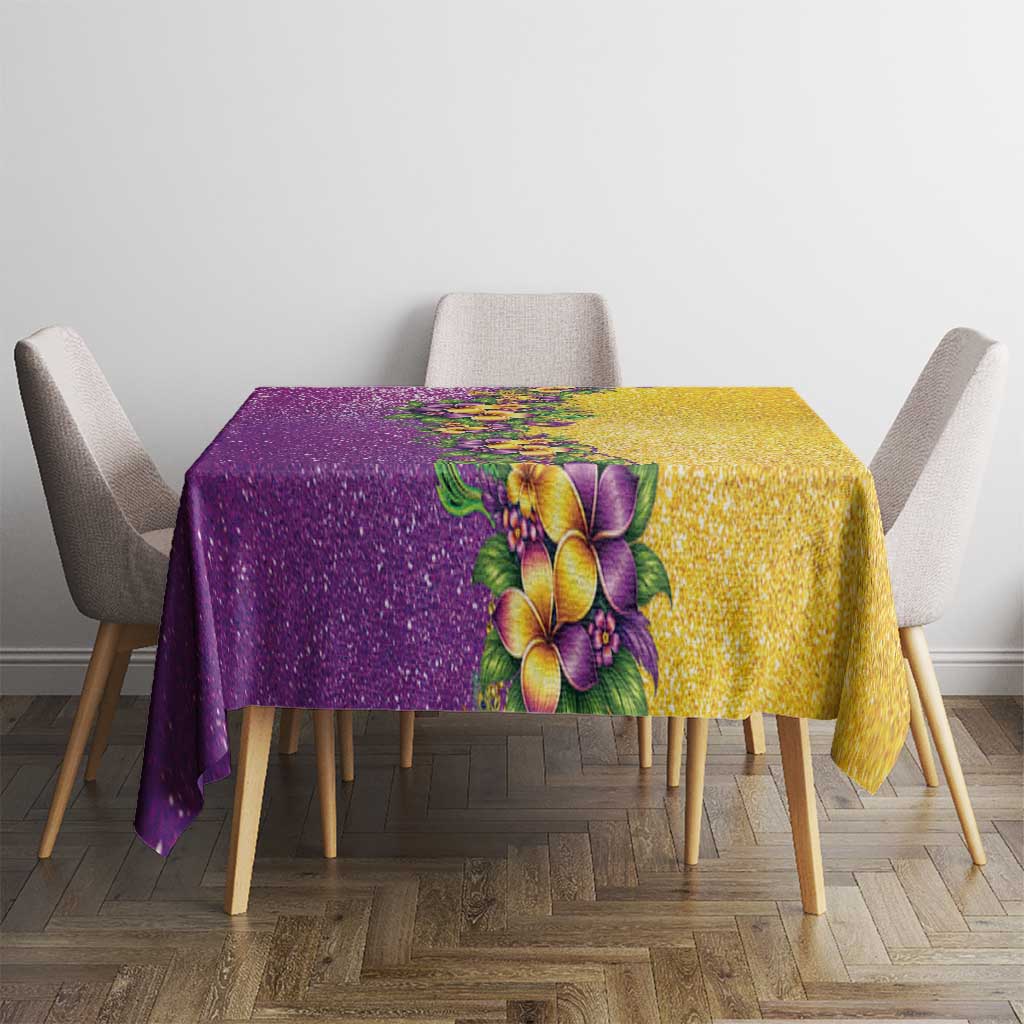Hawaii Mardi Gras Tablecloth Plumeria Lei Beads Glitter Style LT05 - Polynesian Pride