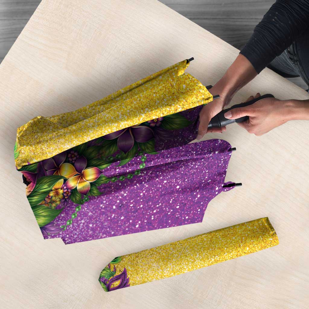 Hawaii Mardi Gras Umbrella Plumeria Lei Beads Glitter Style