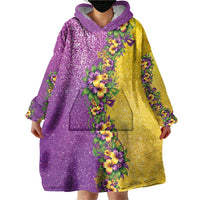 Hawaii Mardi Gras Wearable Blanket Hoodie Plumeria Lei Beads Glitter Style LT05 - Polynesian Pride