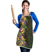 Hawaii Mardi Gras Apron Tropical Flowers Glitter Style LT05 - Polynesian Pride