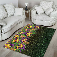 Hawaii Mardi Gras Area Rug Tropical Flowers Glitter Style LT05 - Polynesian Pride