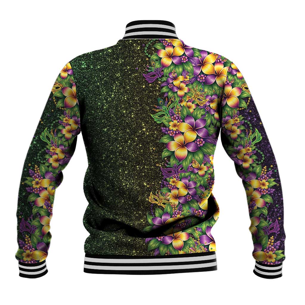 Hawaii Mardi Gras Baseball Jacket Tropical Flowers Glitter Style LT05 - Polynesian Pride