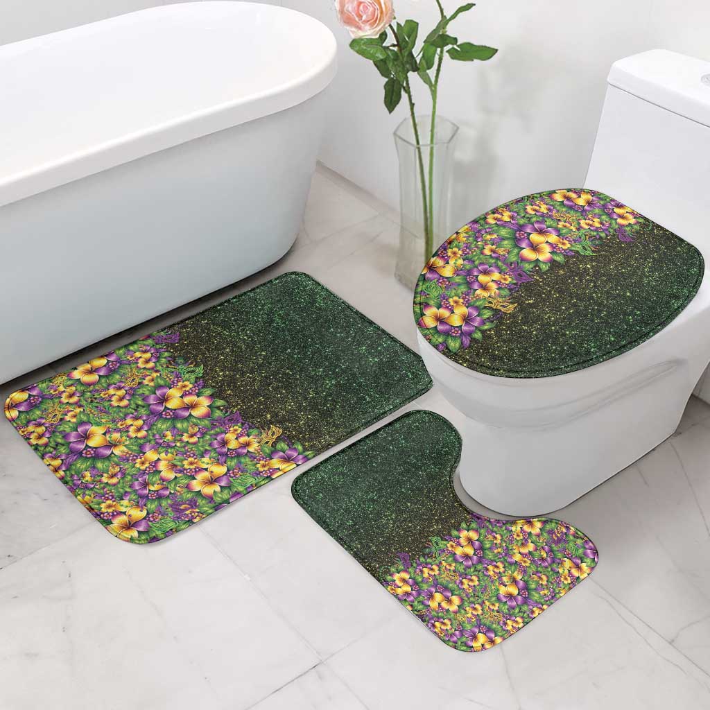 Hawaii Mardi Gras Bathroom Set Tropical Flowers Glitter Style LT05 - Polynesian Pride