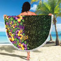 Hawaii Mardi Gras Beach Blanket Tropical Flowers Glitter Style LT05 - Polynesian Pride