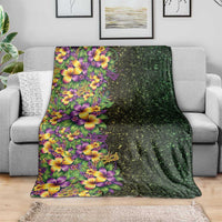 Hawaii Mardi Gras Blanket Tropical Flowers Glitter Style LT05 - Polynesian Pride