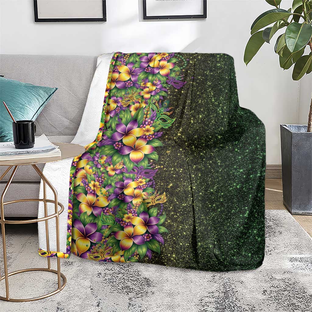 Hawaii Mardi Gras Blanket Tropical Flowers Glitter Style LT05 - Polynesian Pride