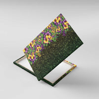 Hawaii Mardi Gras Canvas Wall Art Tropical Flowers Glitter Style LT05 With Frame Black - Polynesian Pride