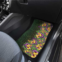 Hawaii Mardi Gras Car Mats Tropical Flowers Glitter Style LT05 - Polynesian Pride