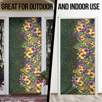 Hawaii Mardi Gras Door Cover Tropical Flowers Glitter Style LT05 - Polynesian Pride