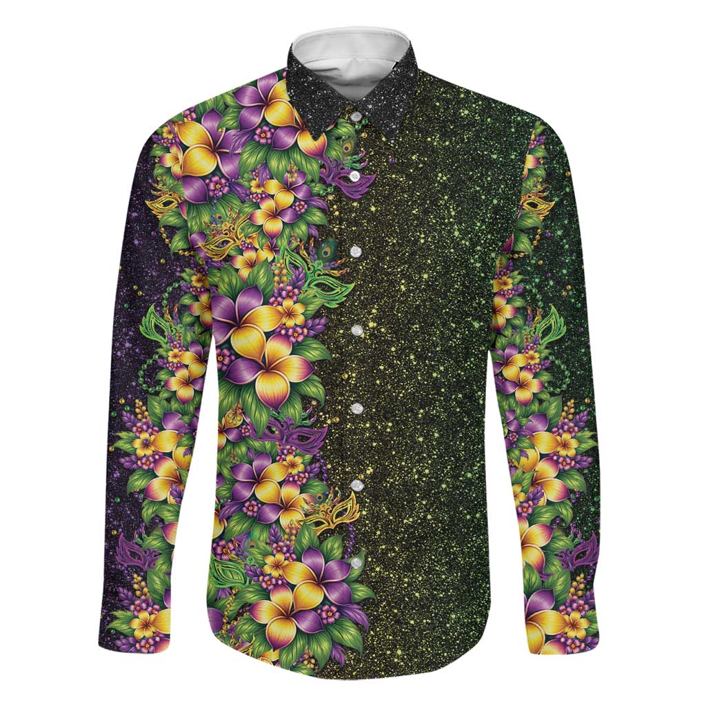 Hawaii Mardi Gras Family Matching Summer Maxi Dress and Hawaiian Shirt Tropical Flowers Glitter Style
