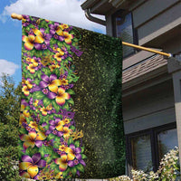 Hawaii Mardi Gras Garden Flag Tropical Flowers Glitter Style LT05 - Polynesian Pride