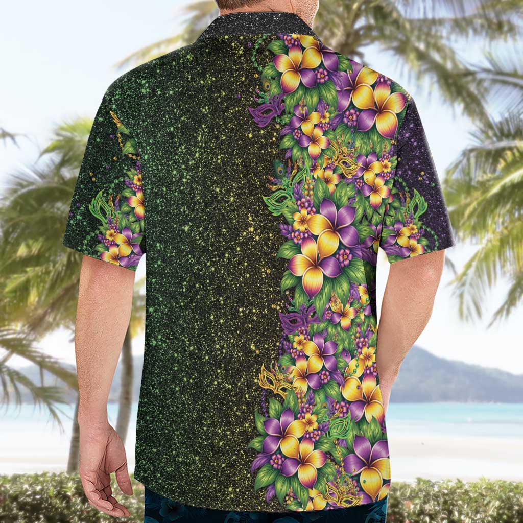 Hawaii Mardi Gras Hawaiian Shirt Tropical Flowers Glitter Style LT05 - Polynesian Pride