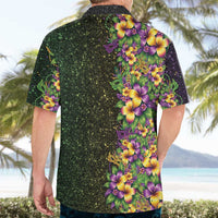 Hawaii Mardi Gras Hawaiian Shirt Tropical Flowers Glitter Style LT05 - Polynesian Pride