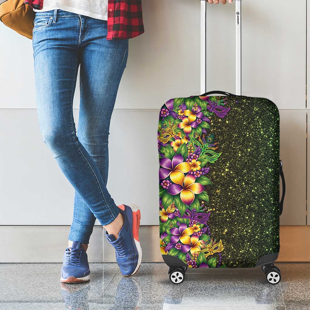 Hawaii Mardi Gras Luggage Cover Tropical Flowers Glitter Style LT05 - Polynesian Pride