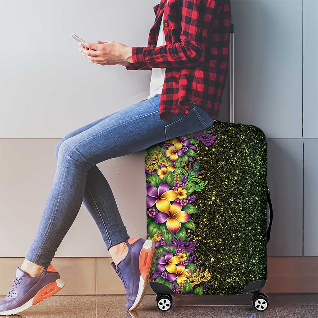 Hawaii Mardi Gras Luggage Cover Tropical Flowers Glitter Style LT05 - Polynesian Pride