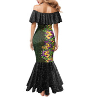 Hawaii Mardi Gras Mermaid Dress Tropical Flowers Glitter Style LT05 - Polynesian Pride
