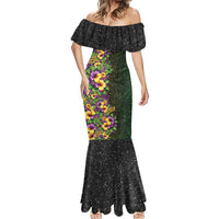 Hawaii Mardi Gras Mermaid Dress Tropical Flowers Glitter Style LT05 - Polynesian Pride
