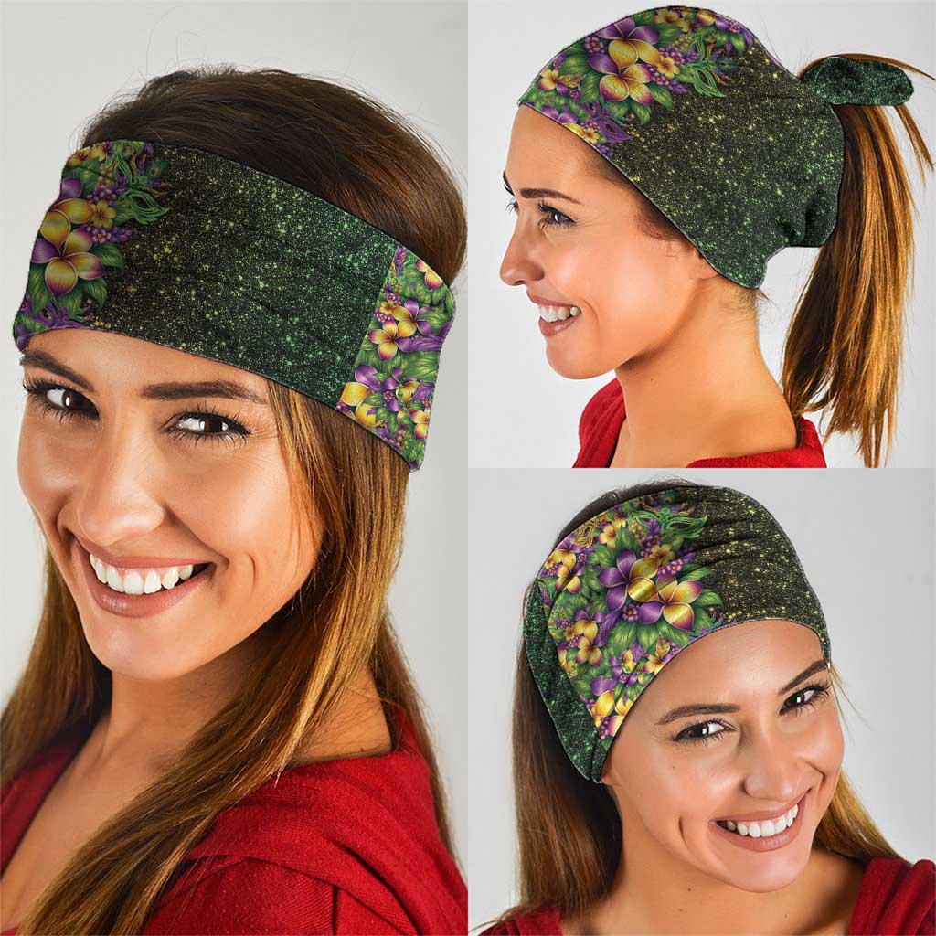 Hawaii Mardi Gras Neck Gaiter Tropical Flowers Glitter Style LT05 - Polynesian Pride