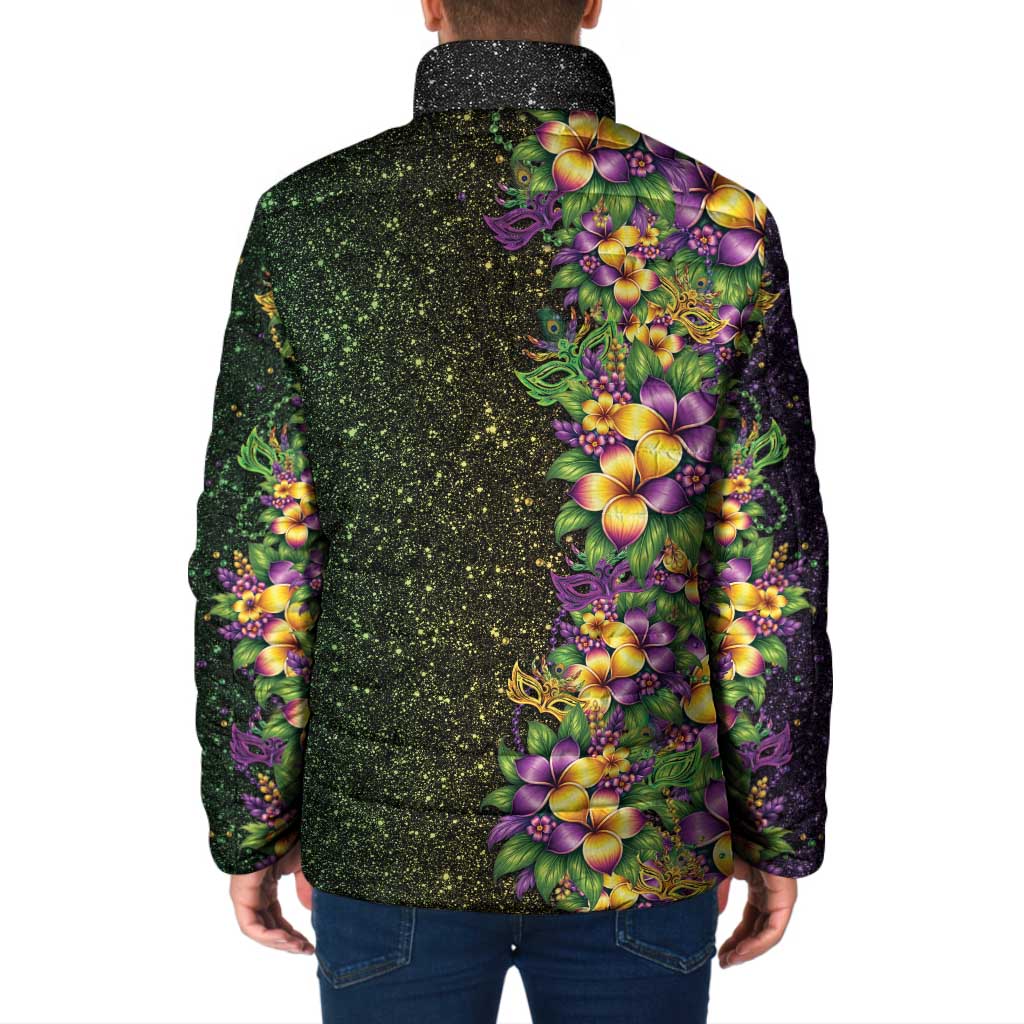 Hawaii Mardi Gras Padded Jacket Tropical Flowers Glitter Style LT05 - Polynesian Pride