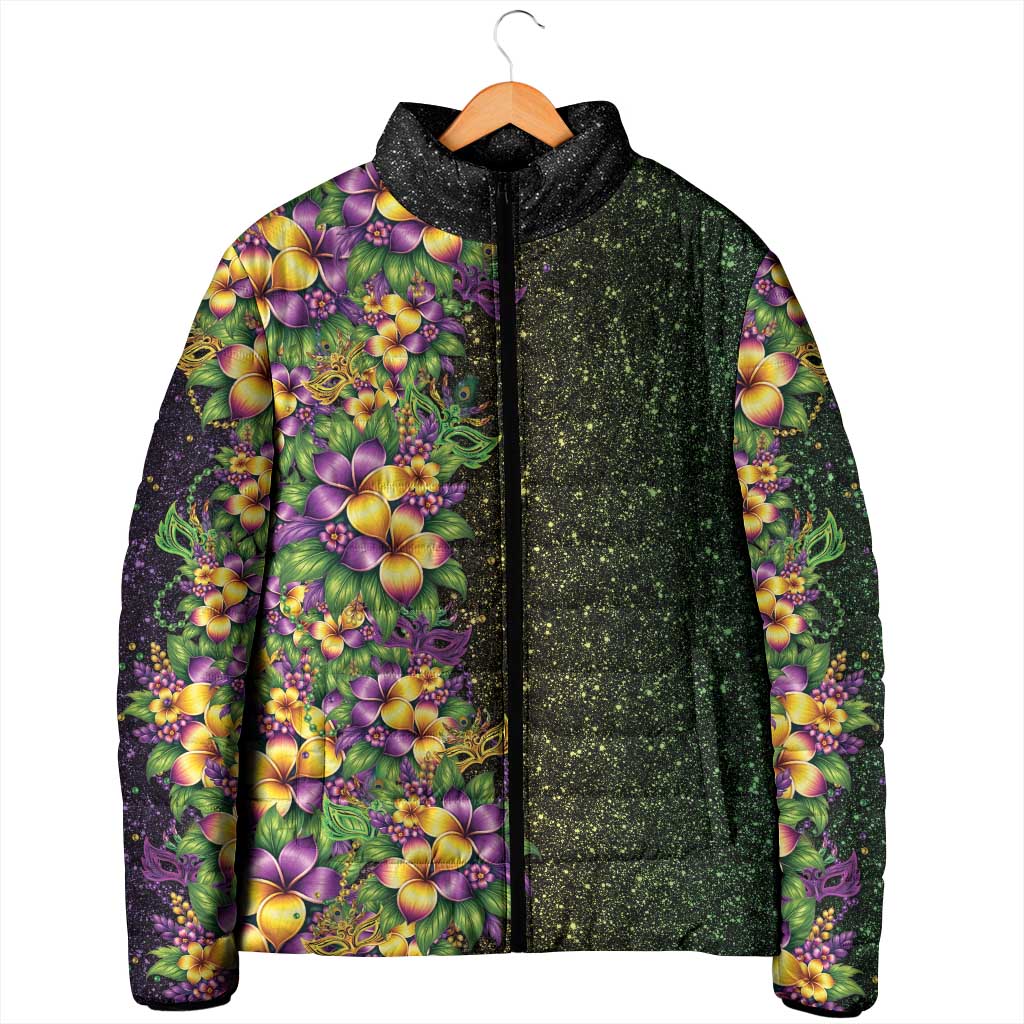 Hawaii Mardi Gras Padded Jacket Tropical Flowers Glitter Style LT05 - Polynesian Pride