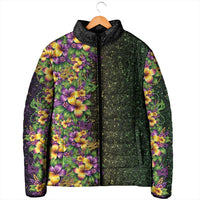Hawaii Mardi Gras Padded Jacket Tropical Flowers Glitter Style LT05 - Polynesian Pride