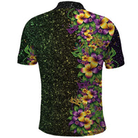 Hawaii Mardi Gras Polo Shirt Tropical Flowers Glitter Style LT05 - Polynesian Pride