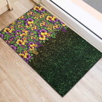 Hawaii Mardi Gras Rubber Doormat Tropical Flowers Glitter Style LT05 - Polynesian Pride