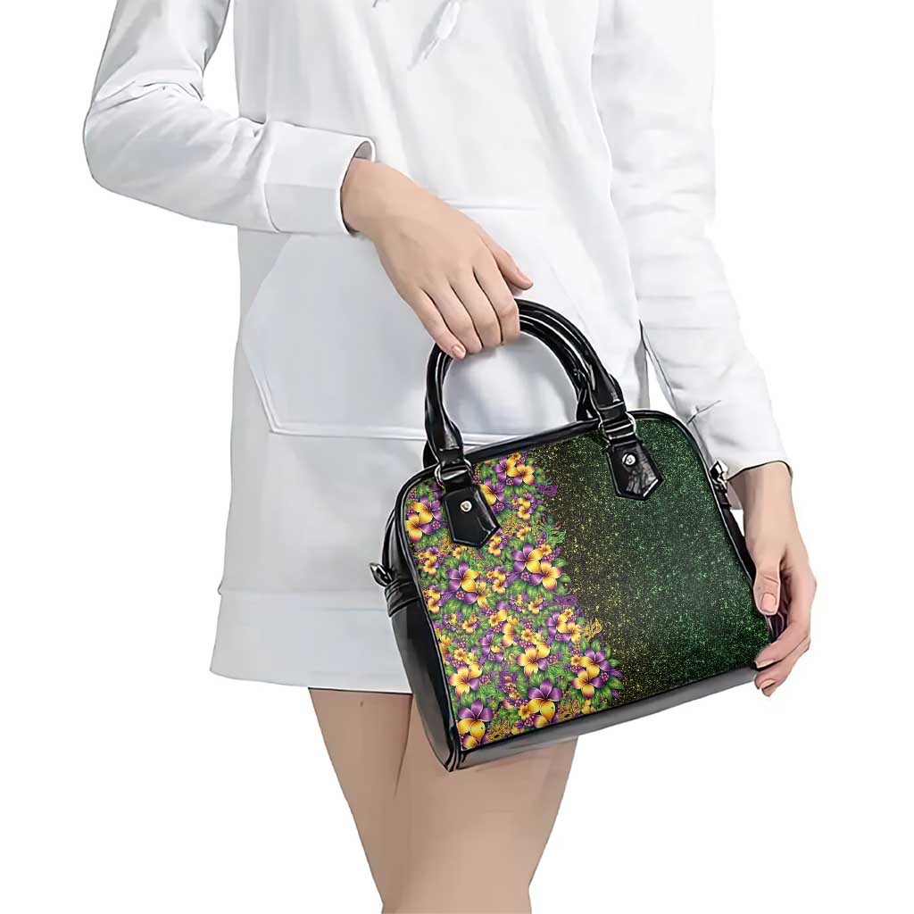 Hawaii Mardi Gras Shoulder Handbag Tropical Flowers Glitter Style LT05 - Polynesian Pride