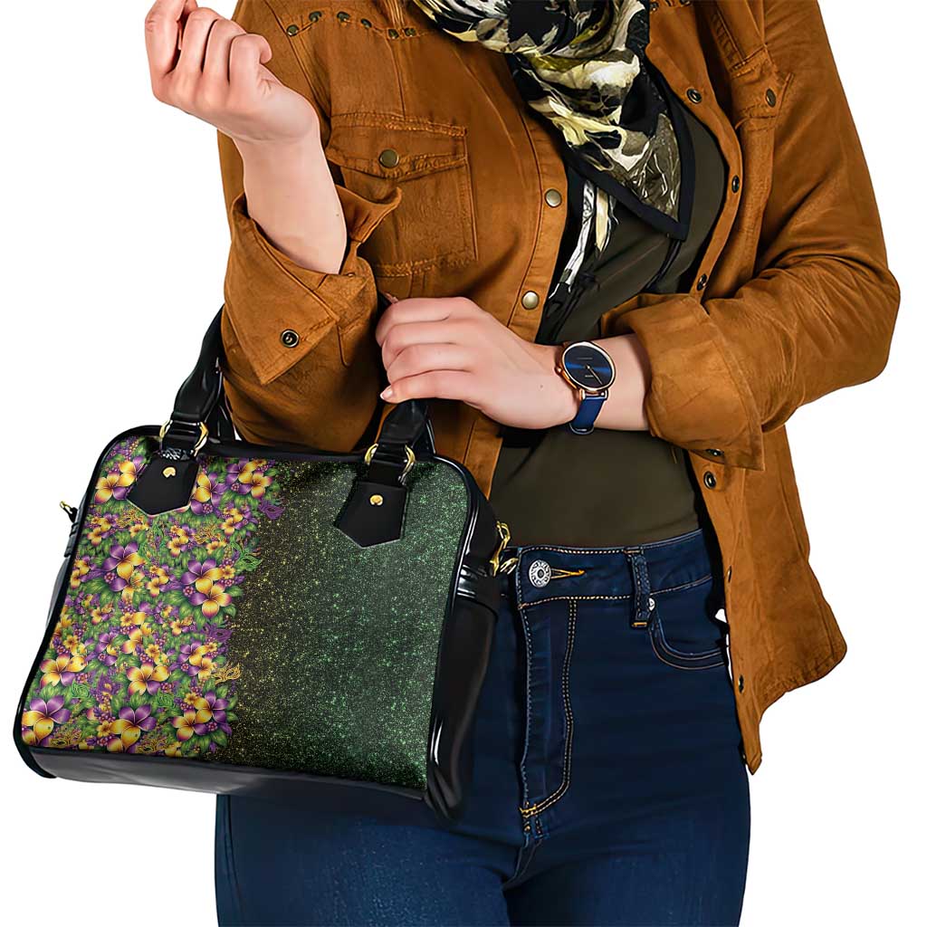 Hawaii Mardi Gras Shoulder Handbag Tropical Flowers Glitter Style LT05 - Polynesian Pride