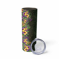 Hawaii Mardi Gras Skinny Tumbler Tropical Flowers Glitter Style LT05 - Polynesian Pride