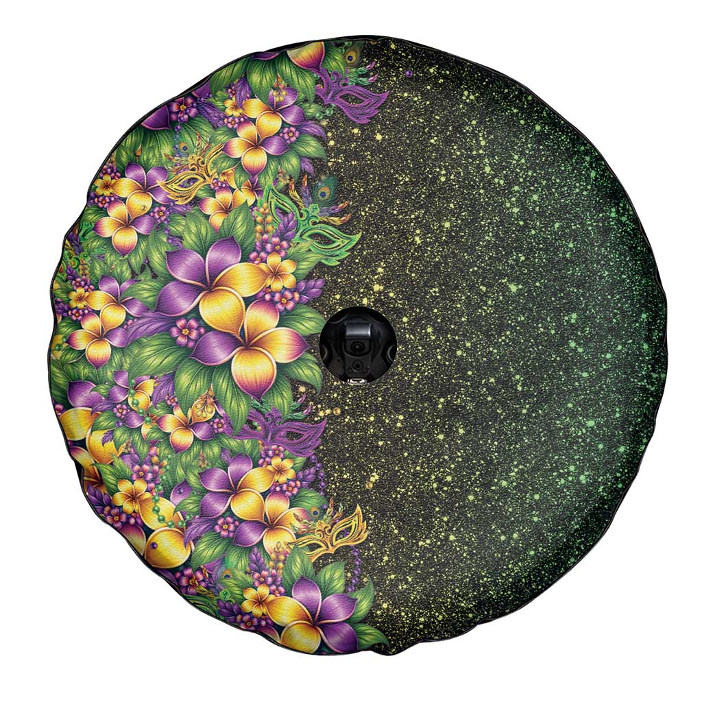 Hawaii Mardi Gras Spare Tire Cover Tropical Flowers Glitter Style LT05 - Polynesian Pride