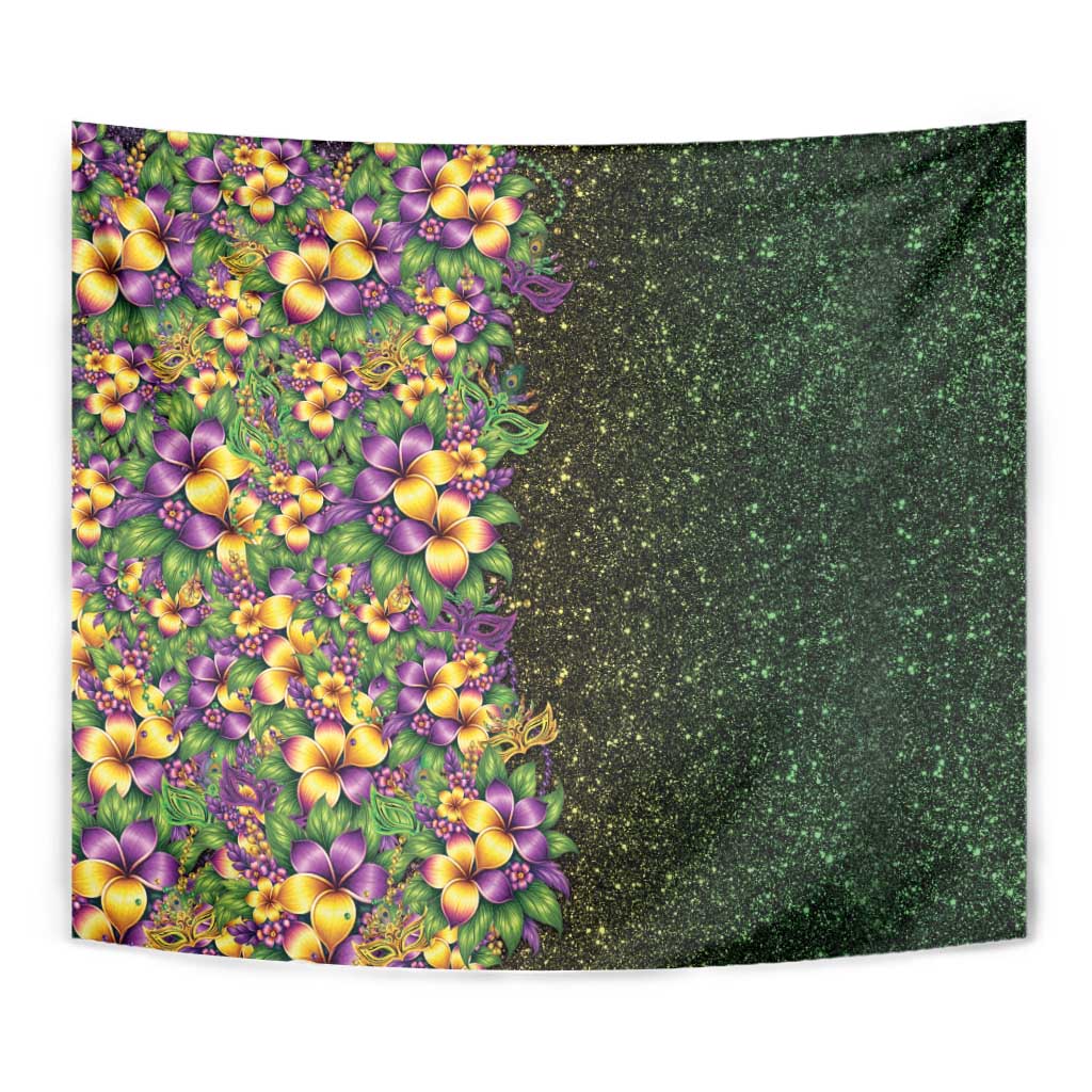 Hawaii Mardi Gras Tapestry Tropical Flowers Glitter Style LT05 - Polynesian Pride