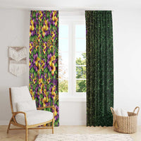 Hawaii Mardi Gras Window Curtain Tropical Flowers Glitter Style LT05 - Polynesian Pride